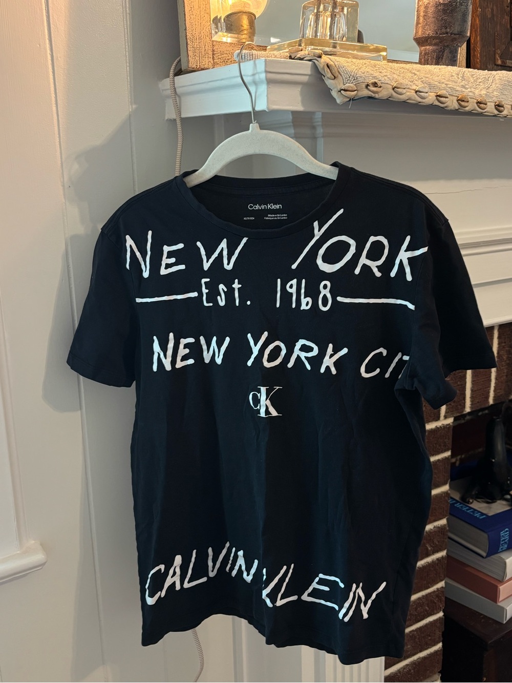 Calvin Klein Tee with White 'New York' Graphic